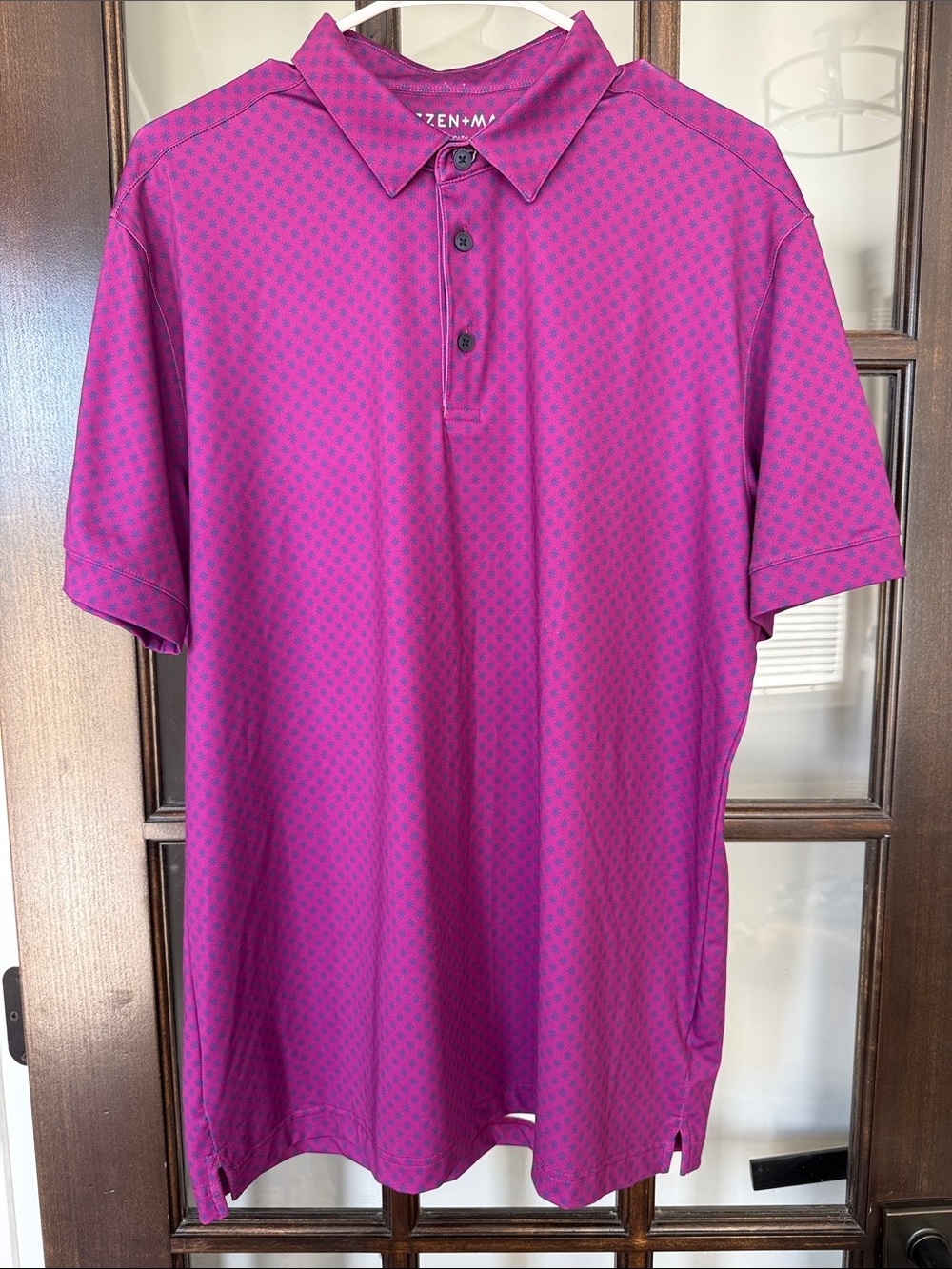 Mizzen+Main Magenta Patterned Performance Polo